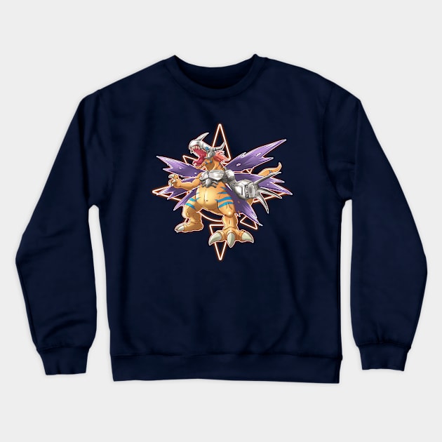 fanart metal greymon Crewneck Sweatshirt by DigiTeeshrit